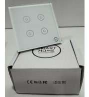 Tuya 4G WiFi Touch Switch with Neutral Wire, Tempered Glass Panel, Fire-Proof PC, 86*86mm, 1000W Max Load, Alexa & Google Home Compatible